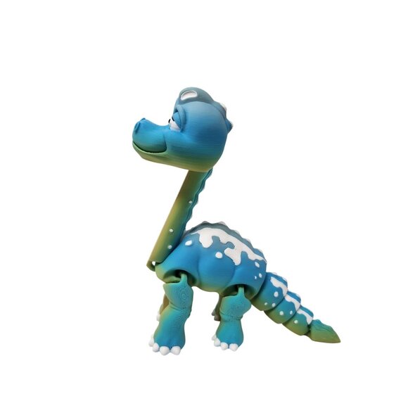 Set Of 3 Cartoon Dinosaur Figures T-Rex Triceratops Brachiosaurus 3d Printed (n) - Picture 10 of 16